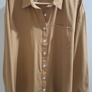 Basic Button down Tan Blouse